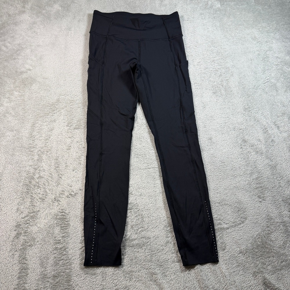 Lululemon Fast Free 7/8 Tight II Leggings Women 6 Black Nulux 25" Yoga